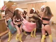 Russian lesbians fuck each other and in all the gaps with a strampon