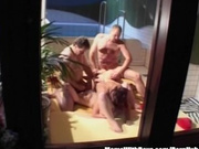 Sauna Group Трахает With Two Horny Matures