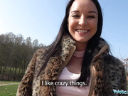 Public Agent Brazilian brunette rides cock на the backseat