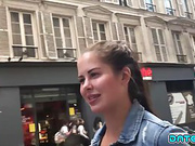 Arriving babe didn't even take off her thong while she fucked a guy in a hotel