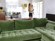 Fleshy blonde Nicole Aniston is covered in drizzles and expects a stormy fuck from a guy