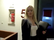 Busty German Blonde got into the hotel for doggy style