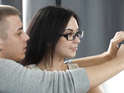 Amateur photo session with babe in glasses turned into hot anal sex