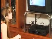 German mature wife burned Russian roommate for watching porn