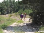 young red-haired female fucked outdoors in a vagina