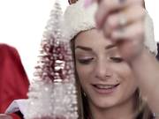 Classy slut Roxy Ryder fucks her man dressed up in Santa