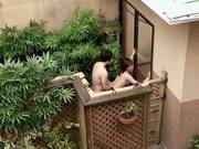 Uncensored Japanese Wife By The Window Does In Front Of Husband Rough Sex With Gardener