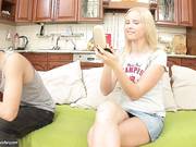 Pretty blonde Hailey put on her makeup and let the new guy fuck her pussy and anal.