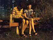 Fucked in the evening on the street in the yard