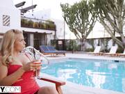 Passionate blonde moans loudly from her first anal fuck