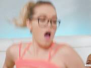 A beautiful girl fucks with a black man with a big dick