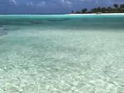 Britney Spers no bra on paradise beach