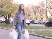 Gentle sex of a cute cutie and her horny boyfriend with a dick