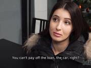 The bouncer put a big dick in the brunette's tight pussy because of the money debt