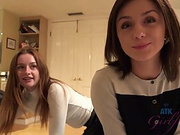 Two young girls, Danny and Rosalyn, lick each other's pussies at 69