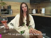 Slim wife is cheating on her partner with a man who has a bigger dick