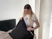 Plump White hair babe with big boobs is spreading her legs wide open and getting fucked very hardcore fucking