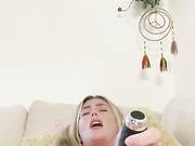 Blonde enjoys masturbating in front of the camera