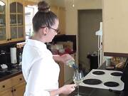 Big ass mom and skinny girl grind the boy's cock